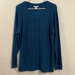 Large Croft & Barrow Teal Sweater